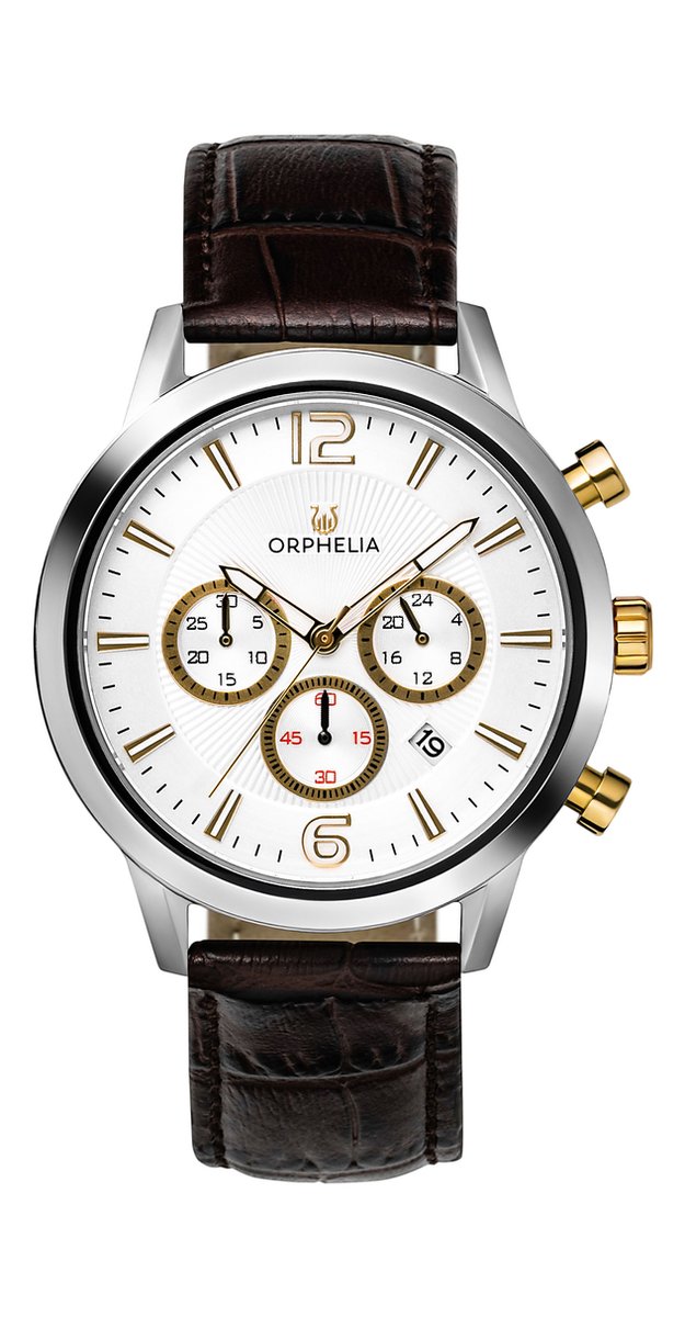 Orphelia Tempo OR81801 Horloge - Leer - Bruin - Ø 43 mm