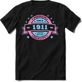 1911 Premium Quality | Feest Kado T-Shirt Heren - Dames | Licht Roze - Licht Blauw | Perfect Verjaardag Cadeau Shirt | Grappige Spreuken - Zinnen - Teksten | Maat XXL