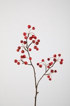 Fruittakken Bessen - topkwaliteit decoratie - Rood - zijden tak - 91 cm hoog