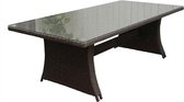 Denza Furniture Pisa dining wicker tuintafel | aluminium + wicker | donkergrijs/donkerbruin | 230x110cm