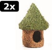 2x NATURE FIRST TIKI HUT 13X13X17CM