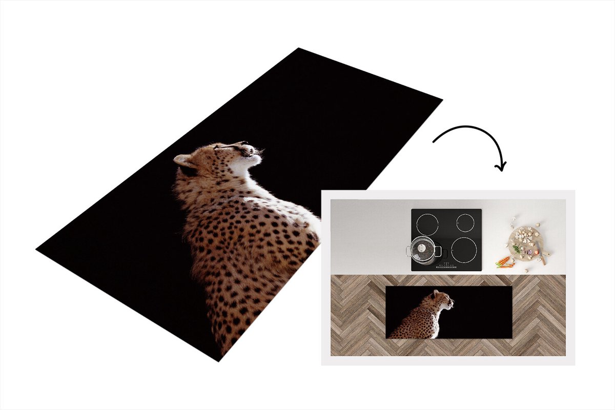 KitchenYeah Keukenloper - Loper keuken - Cheeta - Dieren - Licht - Keukenloper vinyl Multicolor