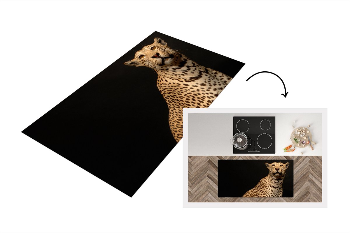 KitchenYeah Keukenloper - Loper keuken - Luipaard - Dieren - Vlek - 120x60 cm - Keukenloper vinyl Multicolor