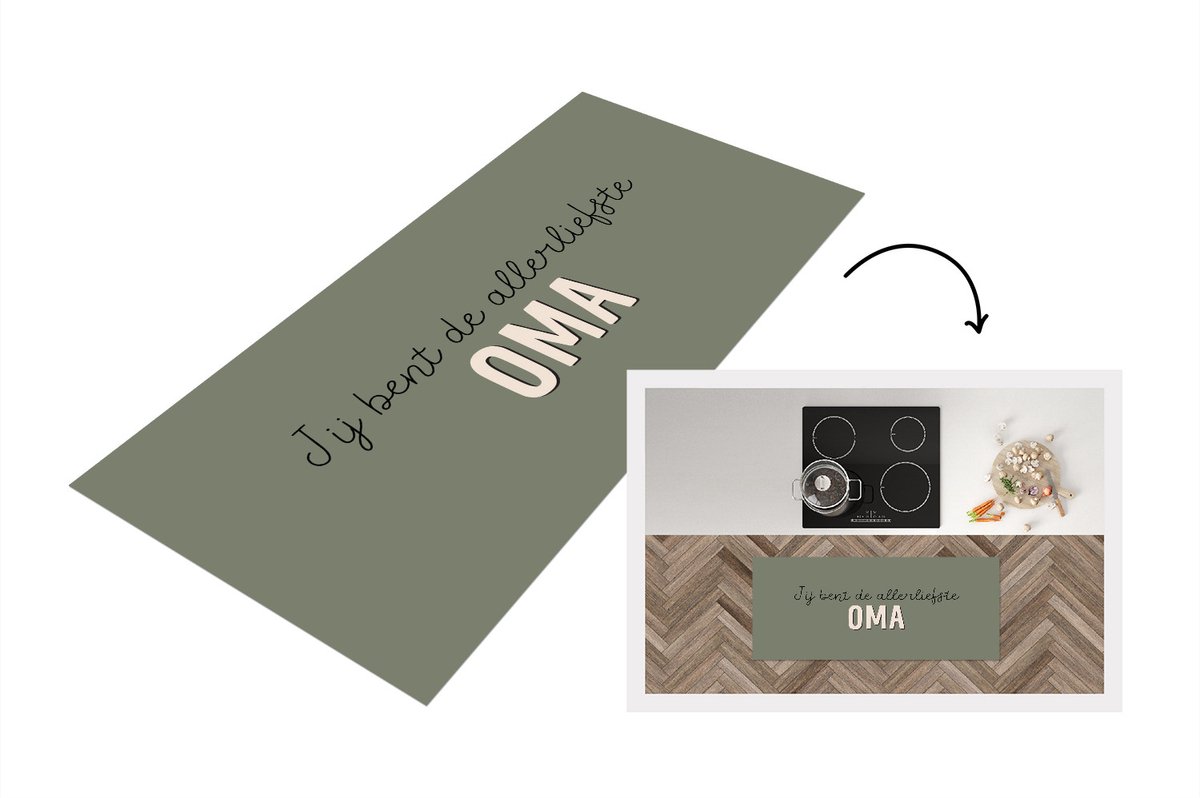 KitchenYeah Keukenloper - Loper keuken - Spreuken - Quotes Jij Bent De Allerliefste Oma - Moederdag - Oma cadeau - 120x50 cm - Keukenloper vinyl Multicolor