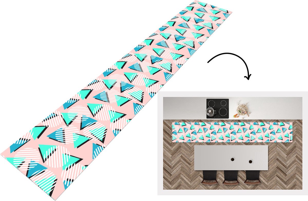 Keukenloper - Loper keuken - Design - Jaren 80 - Abstract - Pastel - 300x50 cm - Keukenlop