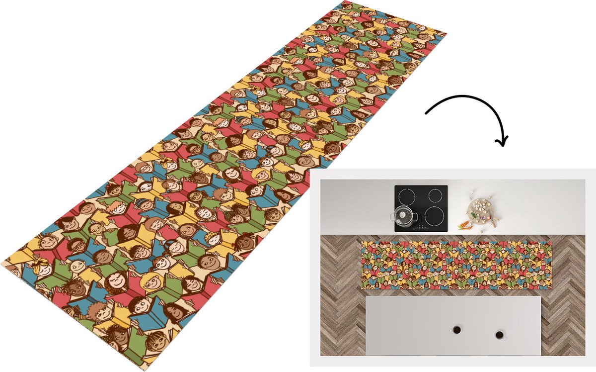KitchenYeah Keukenloper - Loper keuken - Patronen - Boek - Kinderen - Keukenloper vinyl multicolor, foto 7