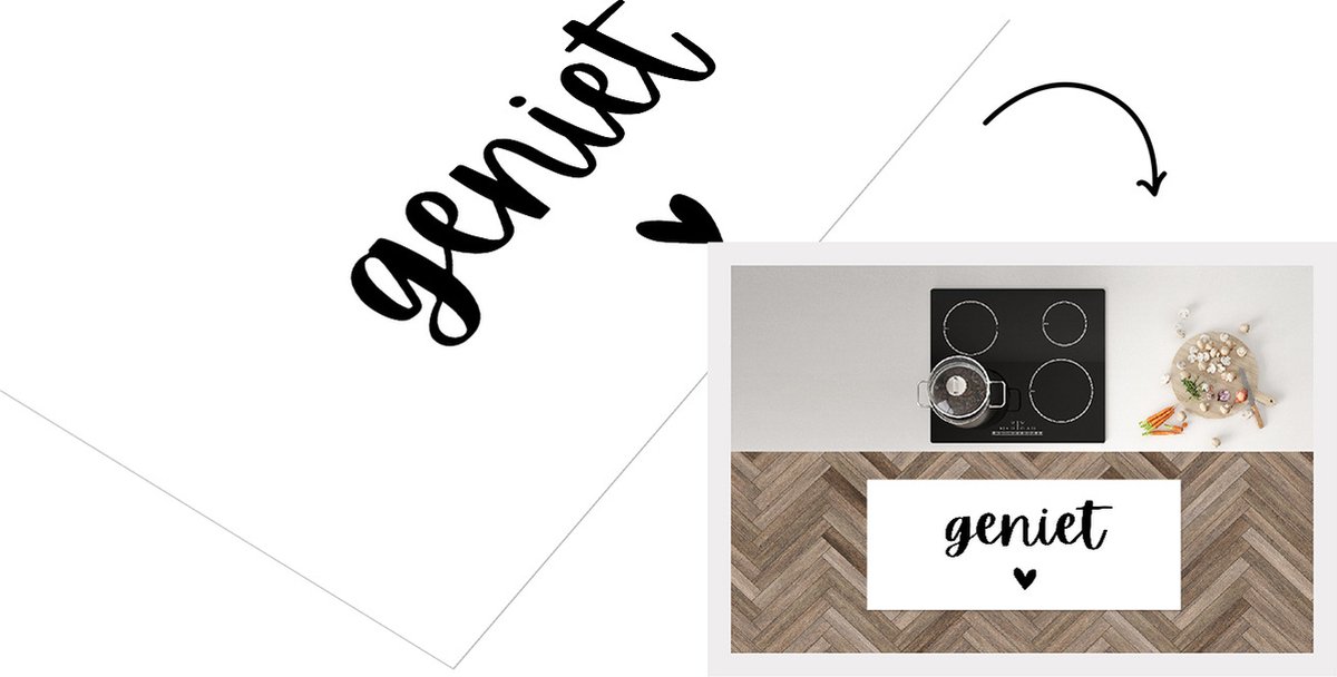 KitchenYeah Keukenloper - Loper keuken - Spreuken - Geniet - Quotes - 120x50 cm - Keukenloper vinyl Multicolor
