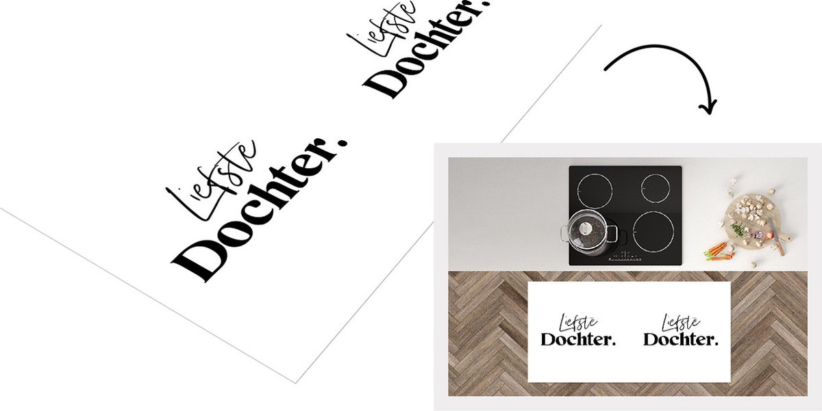 KitchenYeah Keukenloper - Loper keuken - Dochter - Woordenboek - Quotes - Liefste Dochter - Spreuken - Tekst - 120x60 cm - Keukenloper vinyl Multicolor