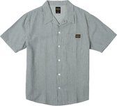 Rvca Dayshift Stripe Ii Short Sleeve Shirt - Balsam Green