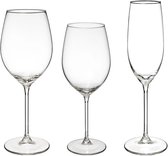Set van 18x wijnglazen en champagneglazen Lina 210/410/540 ml van glas - Wijn glazen - Champagne glazen