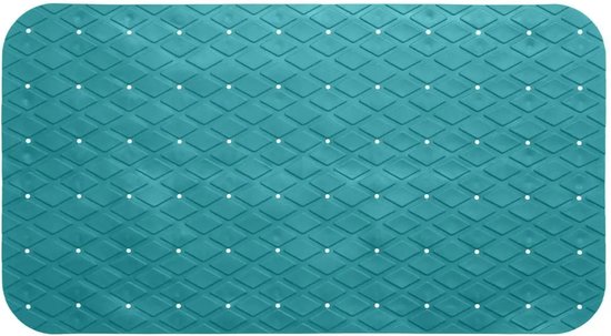 5Five - Badkamermat - Turquoise Blauw - Antislip - PVC - 69x39cm - met Zuignappen