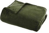Fleece deken/fleeceplaid olijf groen 125 x 150 cm polyester - Bankdeken - Fleece deken - Fleece plaid