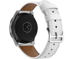 Strap-it Smartwatch bandje 22mm - leren bandje geschikt voor Samsung Galaxy Watch 46mm / Galaxy Watch 3 45mm / Gear S3 Classic & Frontier - Amazfit GTR 47mm / GTR 2 / GTR 3 - Pro / GTR 4 - OnePlus Watch - wit