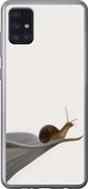 Geschikt voor Samsung Galaxy A52 5G hoesje - Slak - Lelie - Grijs - Siliconen Telefoonhoesje