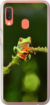Geschikt voor Samsung Galaxy A20e hoesje - Kikker - Takken - Groen - Siliconen Telefoonhoesje