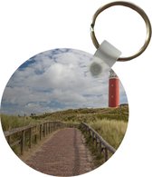 Sleutelhanger - Pad naar de Vuurtoren in de duinen - Plastic - Rond - Uitdeelcadeautjes