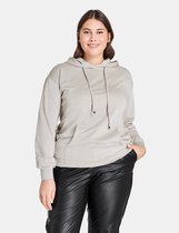 SAMOON Dames Sweater met glittereffect Light Tannin Brown melange-52