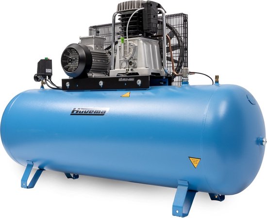 Huvema - V-snaar aangedreven zuigercompressor met oliesmering 400 V - 500  liter - 7.5... | bol.com