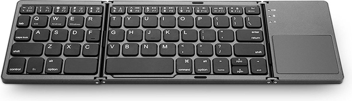 Case2go - Universeel Opvouwbaar Bluetooth Toetsenbord met Touchpad - QWERTY Keyboard voor IOS, Android en Windows - Oplaadbaar met USB - Zwart