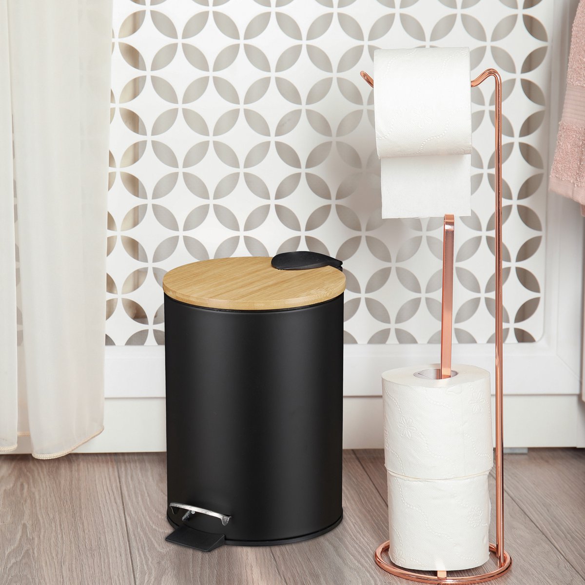 Relaxdays - 5 liter - Kunststoffen - Zwarte - Badkamer - Afvalbak kopen? | Korting tot 19
