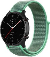 Nylon Smartwatch bandje - Geschikt voor Strap-it Amazfit GTR 2 nylon band - mint - GTR 2 - 22mm - Strap-it Horlogeband / Polsband / Armband