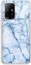 Case Company® - Oppo A94 5G hoesje - Blauw marmer - Soft Cover Telefoonhoesje - Bescherming aan alle Kanten en Schermrand