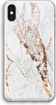 Case Company® - iPhone XS hoesje - Goud marmer - Soft Cover Telefoonhoesje - Bescherming aan alle Kanten en Schermrand