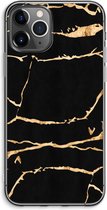 Case Company® - iPhone 11 Pro Max hoesje - Gouden marmer - Soft Cover Telefoonhoesje - Bescherming aan alle Kanten en Schermrand