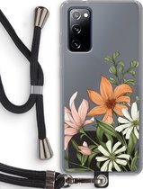 Case Company® - Samsung Galaxy S20 FE / S20 FE 5G hoesje met Koord - Floral bouquet - Telefoonhoesje met Zwart Koord - Bescherming aan alle Kanten en Over de Schermrand