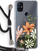 Case Company® - OnePlus Nord N10 5G hoesje met Koord - Floral bouquet - Telefoonhoesje met Zwart Koord - Bescherming aan alle Kanten en Over de Schermrand