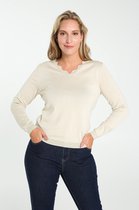 Cassis Dames Basic truitje met gefestonneerde hals - Trui - Maat XXL