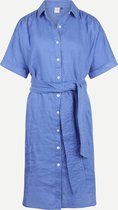 Steppin' Out Vrouwen  Steppin' Out Lente/Zomer 2022  Katie Dress Vrouwen - Regular Fit - Linnen - Blauw (42) Blauw Linnen Maat: 42