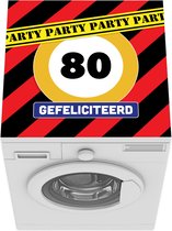 Wasmachine beschermer mat - Jubileum - 80 Jaar - Verjaardag - Breedte 60 cm x hoogte 60 cm