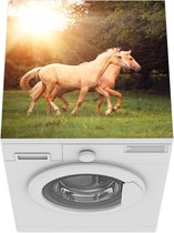 Wasmachine beschermer mat - Paarden - Bos - Zon - Breedte 60 cm x hoogte 60 cm