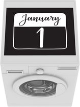 Wasmachine beschermer mat - Januari - Oud en Nieuw - New Year Decoratie - Nieuwjaar - Breedte 55 cm x hoogte 45 cm