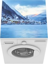 Wasmachine beschermer mat - Alpen - Dorp - Sneeuw - Breedte 60 cm x hoogte 60 cm