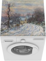 Wasmachine beschermer mat - Road to Giverny in Winter - Schilderij van Claude Monet - Breedte 60 cm x hoogte 60 cm