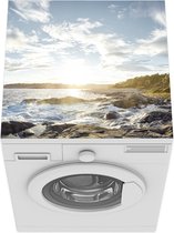 Wasmachine beschermer mat - De kustlijn bij zonsondergang in Noorwegen - Breedte 60 cm x hoogte 60 cm