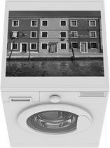 Wasmachine beschermer mat - Italië - Architectuur - Zwart - Wit - Breedte 55 cm x hoogte 45 cm