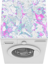 Wasmachine beschermer mat - Abstract - Marmer - Patronen - Zilver - Breedte 60 cm x hoogte 60 cm