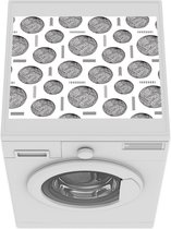 Wasmachine beschermer mat - Patronen - Vintage - Zwart Wit - Breedte 55 cm x hoogte 45 cm