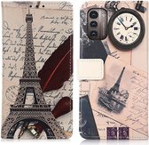 Nokia G11 / G21 Hoesje Portemonnee Book Case met Eiffeltoren Print