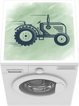 Wasmachine beschermer mat - Tractor - Wiel - Zwart - Breedte 60 cm x hoogte 60 cm