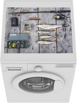 Wasmachine beschermer mat - Visspullen - Hengelsport - Vissen - Breedte 55 cm x hoogte 45 cm