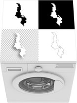 Wasmachine beschermer mat - Illustratie van Malawi in vier vlakken - Breedte 60 cm x hoogte 60 cm