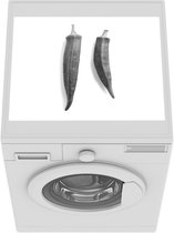 Wasmachine beschermer mat - Okra - zwart wit - Breedte 55 cm x hoogte 45 cm