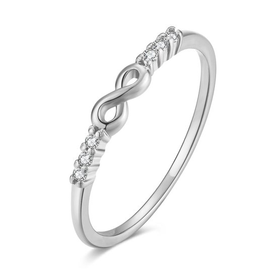 Twice As Nice Ring in zilver, kleine infinity, zirkonia 50