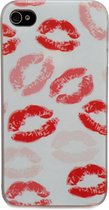 Peachy Red Lips hoesje iPhone 5 5s SE 2016 rode lippen Kus hardcase kisses