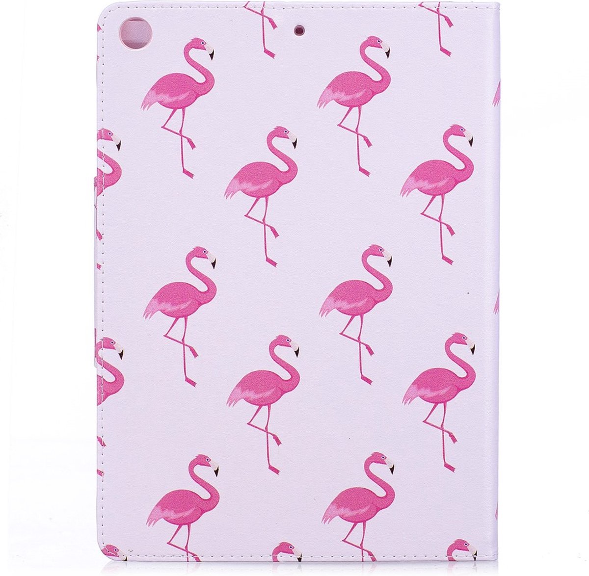 Peachy Flamingo flipcase leder hoes standaard iPad 2017 2018 - Wit Roze