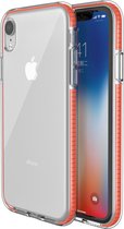 Peachy Beschermend gekleurde rand hoesje iPhone XR Case TPE TPU back cover - Oranje